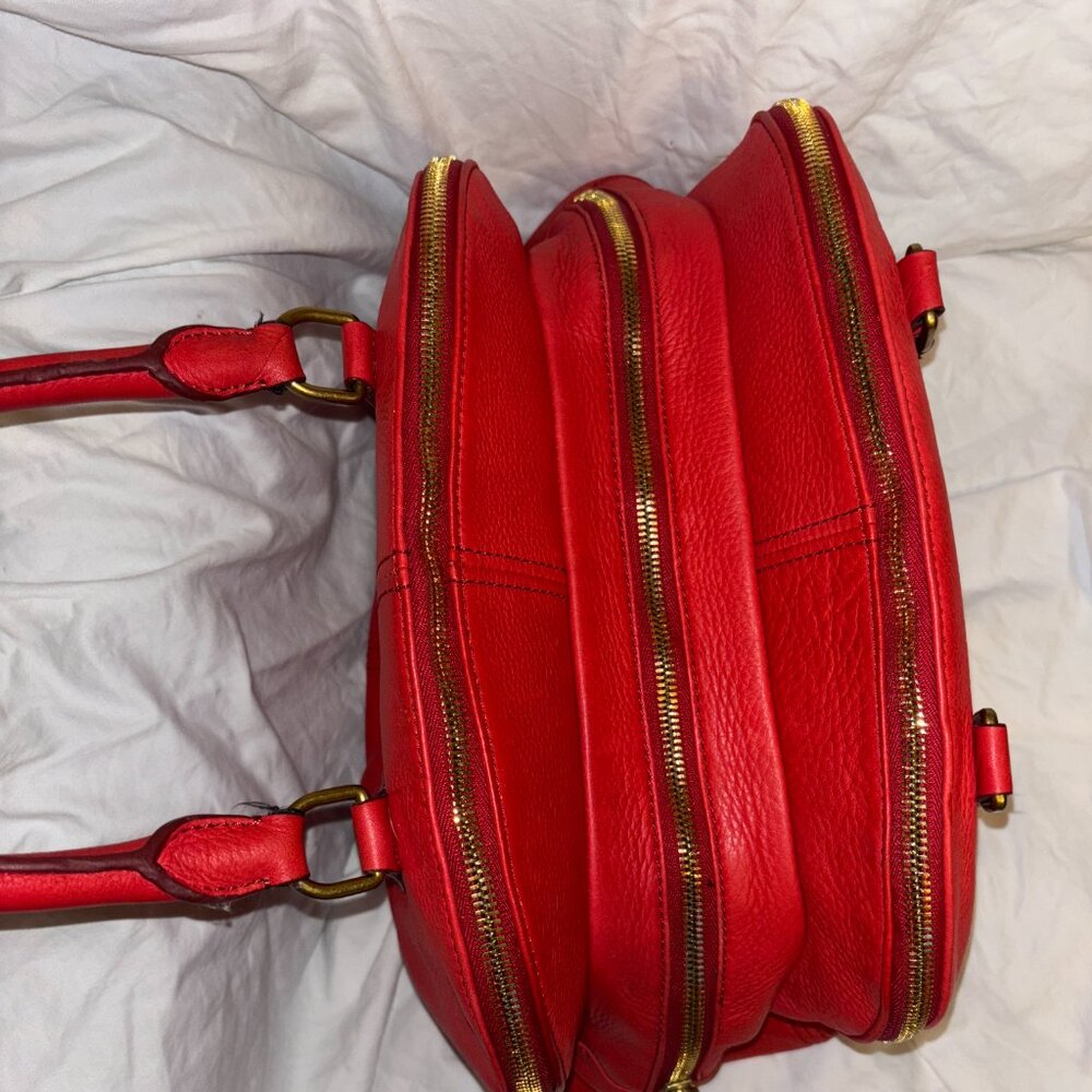 J. Crew Red Leather Satchel - Picture 3 of 7